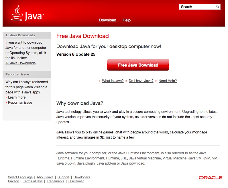 Download java old version for mac